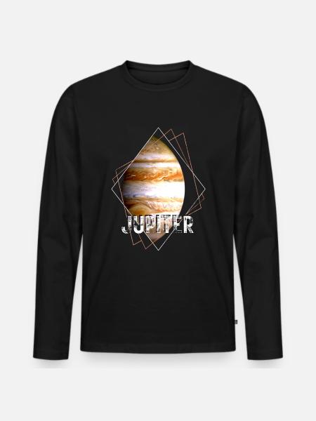 Jupiter Planet Solar System - Men's Premium Organic Long Sleeve Shirt - black