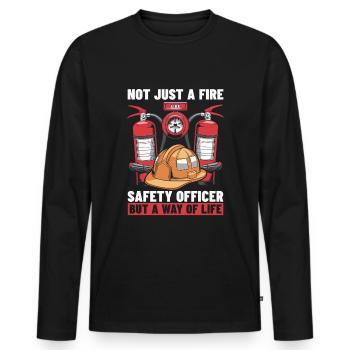 Fire marshal - Men's Premium Organic Long Sleeve Shirt - black - Front - Nico (187cm)