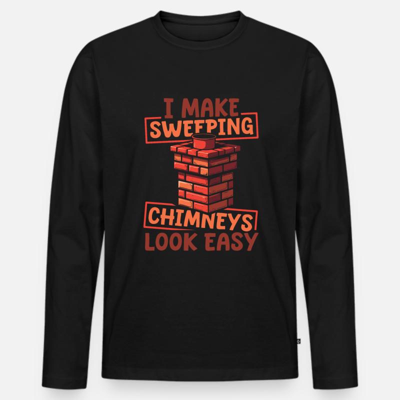 Schornsteinfeger - Männer Premium Bio Langarmshirt - Schwarz