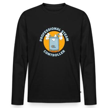 Boiler operators - Men's Premium Organic Long Sleeve Shirt - black - Front - Nico (187cm)