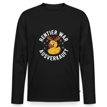 Rentier war ausverkauft - lustiges Weihnachten - Männer Premium Bio Langarmshirt - Schwarz - Vorne - Nico (187cm)