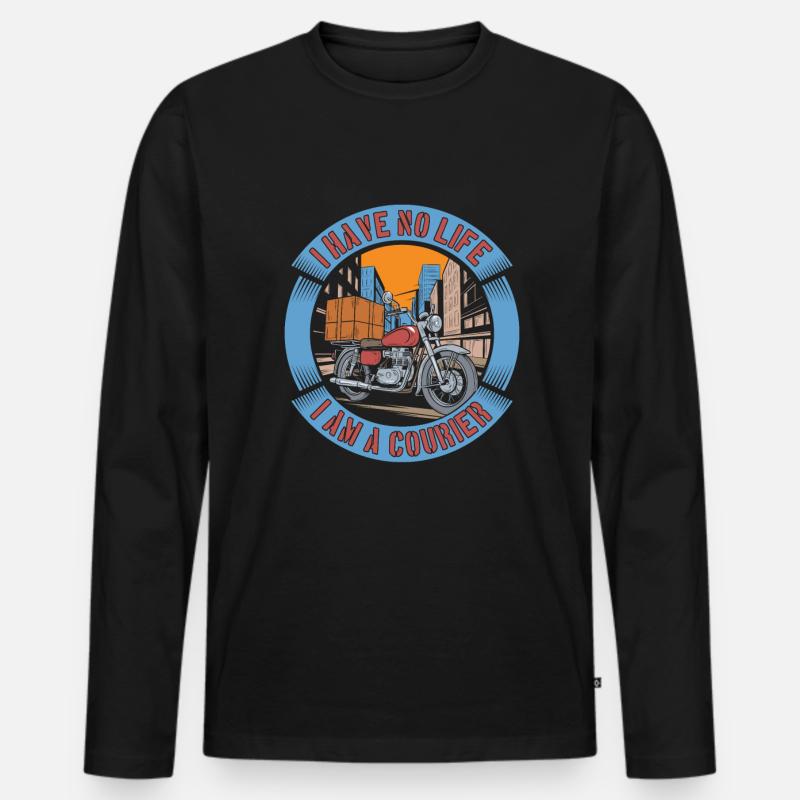Kurier - Männer Premium Bio Langarmshirt - Schwarz
