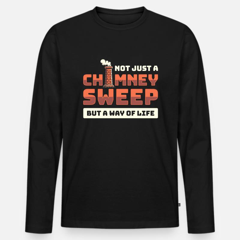 Schornsteinfeger - Männer Premium Bio Langarmshirt - Schwarz