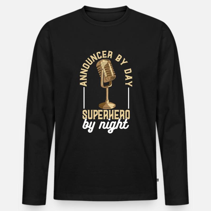 Ansager - Männer Premium Bio Langarmshirt - Schwarz