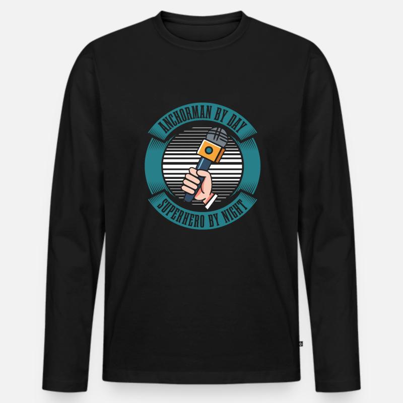 Moderator - Männer Premium Bio Langarmshirt - Schwarz
