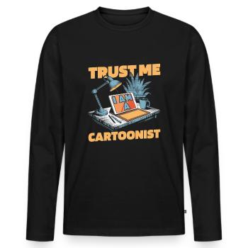Dessinateur - T-shirt manches longues Premium bio Homme - noir - Devant - Nico (187cm)