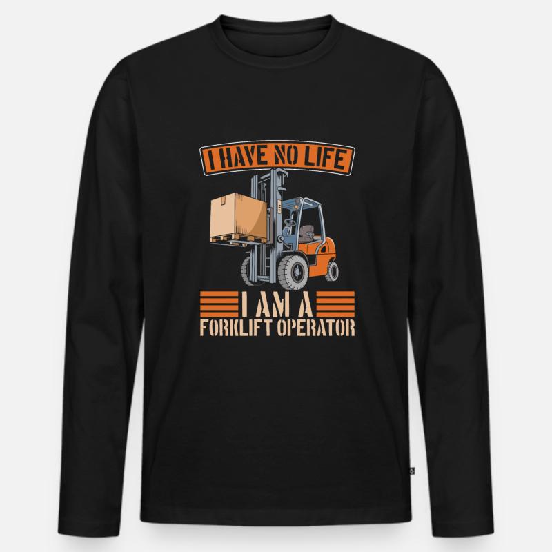 Gabelstapler Staplerfahrer - Männer Premium Bio Langarmshirt - Schwarz