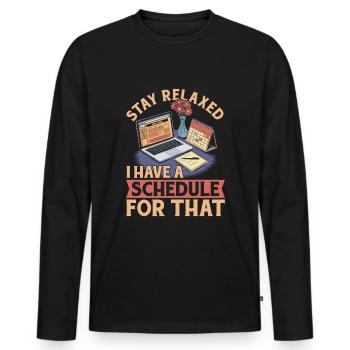 Event planner - Men's Premium Organic Long Sleeve Shirt - black - Front - Nico (187cm)
