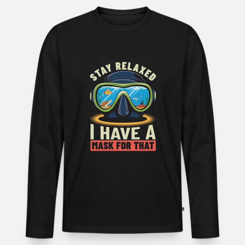 Berufstaucher - Männer Premium Bio Langarmshirt - Schwarz