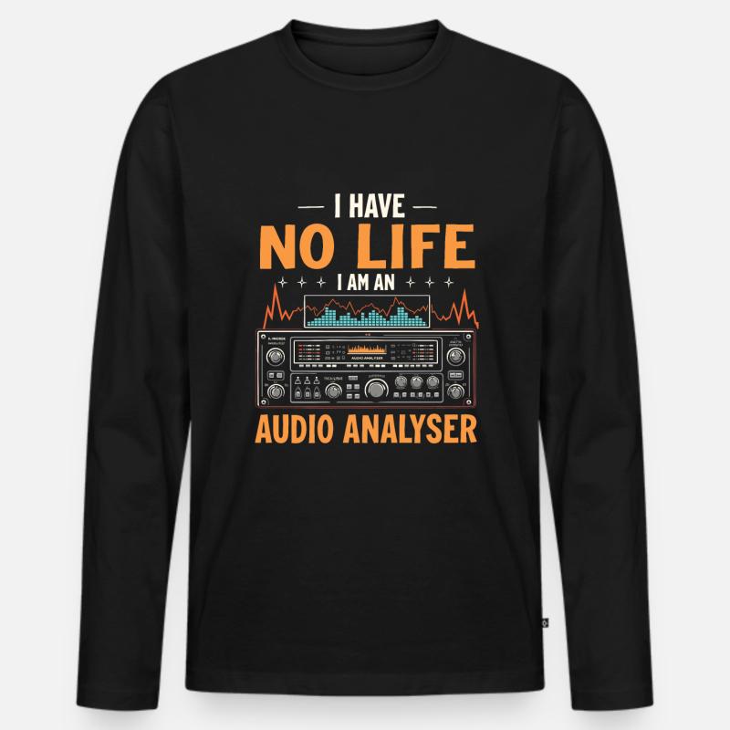 Audioanalysator - Männer Premium Bio Langarmshirt - Schwarz