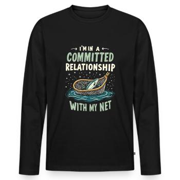 Net Fishing Fishing - Men's Premium Organic Long Sleeve Shirt - black - Front - Nico (187cm)