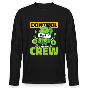 Controller Team - Männer Premium Bio Langarmshirt - Schwarz - Vorne - Nico (187cm)