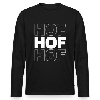 Deutsche Stadt Hof Bayern - Männer Premium Bio Langarmshirt - Schwarz - Vorne - Nico (187cm)