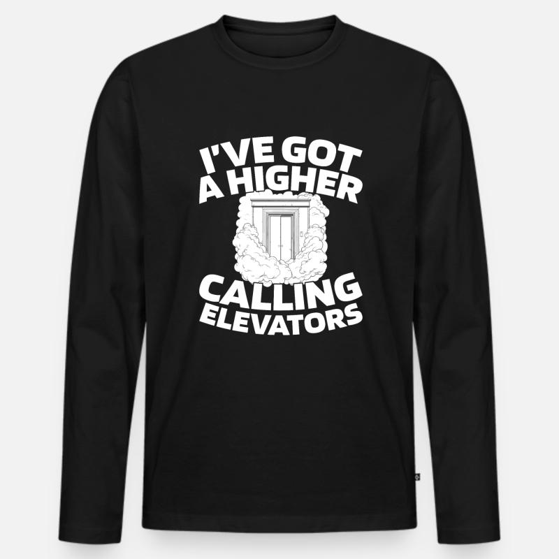 Elevator Elevator - Men's Premium Organic Long Sleeve Shirt - black