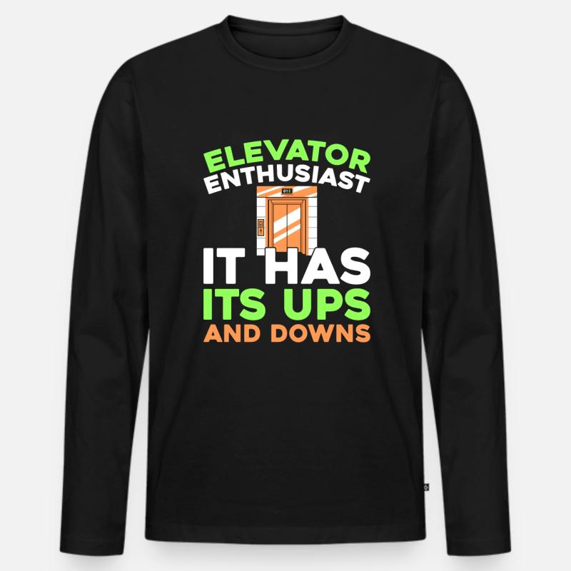 Elevator Elevator - Men's Premium Organic Long Sleeve Shirt - black