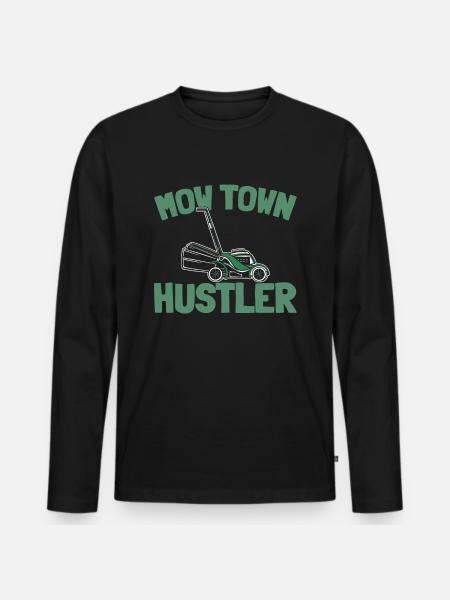 Lawn mower mowing - Men's Premium Organic Long Sleeve Shirt - black