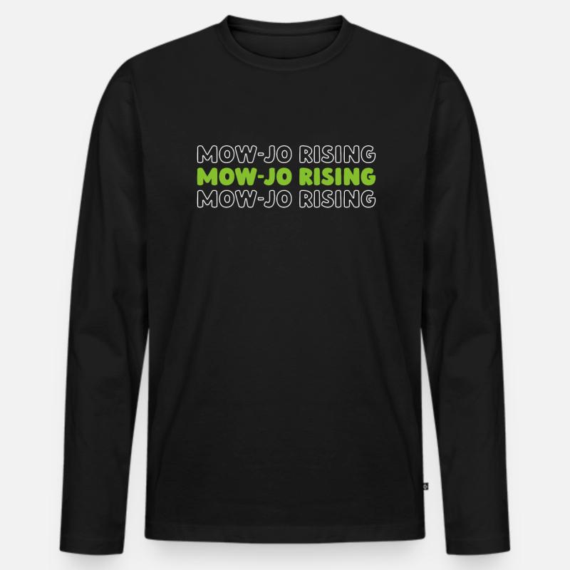 Rasenmäher Mähen - Männer Premium Bio Langarmshirt - Schwarz
