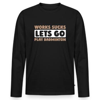 Badminton Federball - Männer Premium Bio Langarmshirt - Schwarz - Vorne - Nico (187cm)