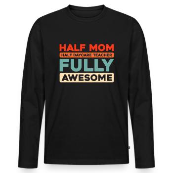 Institutrice de maternelle, assistante maternelle, assistante maternelle - T-shirt manches longues Premium bio Homme - noir - Devant - Nico (187cm)