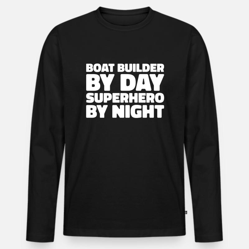 Bootsbauer - Männer Premium Bio Langarmshirt - Schwarz