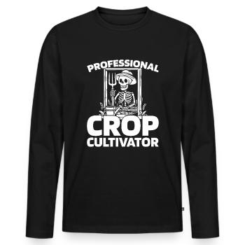 Farmer Farmer - Men's Premium Organic Long Sleeve Shirt - black - Front - Nico (187cm)