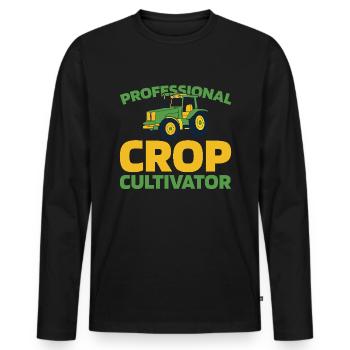 Farmer Farmer - Men's Premium Organic Long Sleeve Shirt - black - Front - Nico (187cm)