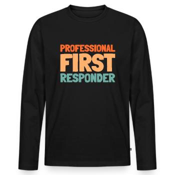 Service d’ambulance Paramédic Paramédic - T-shirt manches longues Premium bio Homme - noir - Devant - Nico (187cm)