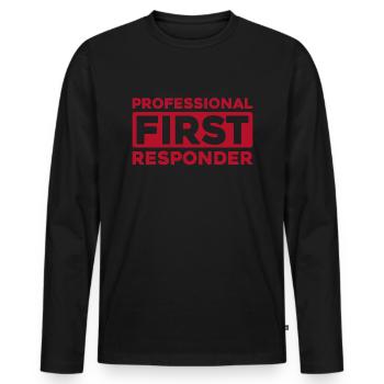Service d’ambulance Paramédic Paramédic - T-shirt manches longues Premium bio Homme - noir - Devant - Nico (187cm)
