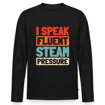 Opérateurs de chaudières - T-shirt manches longues Premium bio Homme - noir - Devant - Nico (187cm)