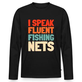 Fisherman - Men's Premium Organic Long Sleeve Shirt - black - Front - Nico (187cm)