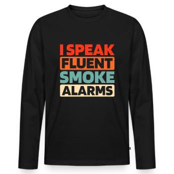Fire marshal - Men's Premium Organic Long Sleeve Shirt - black - Front - Nico (187cm)