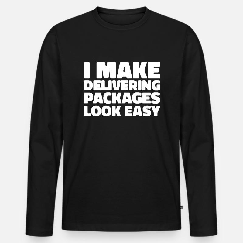 Kurier - Männer Premium Bio Langarmshirt - Schwarz