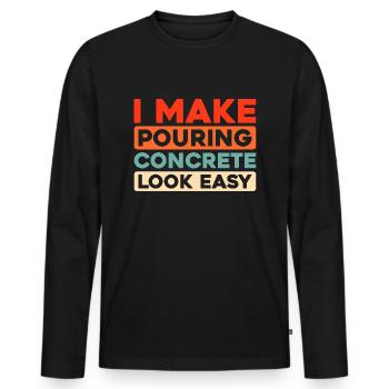 Concrete workers - Men's Premium Organic Long Sleeve Shirt - black - Front - Nico (187cm)