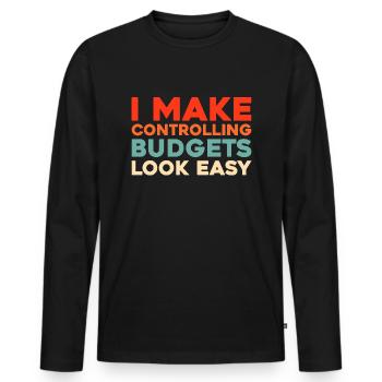 Controller - Männer Premium Bio Langarmshirt - Schwarz - Vorne - Nico (187cm)
