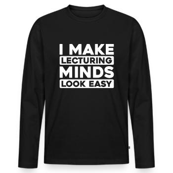 Professor - Men's Premium Organic Long Sleeve Shirt - black - Front - Nico (187cm)