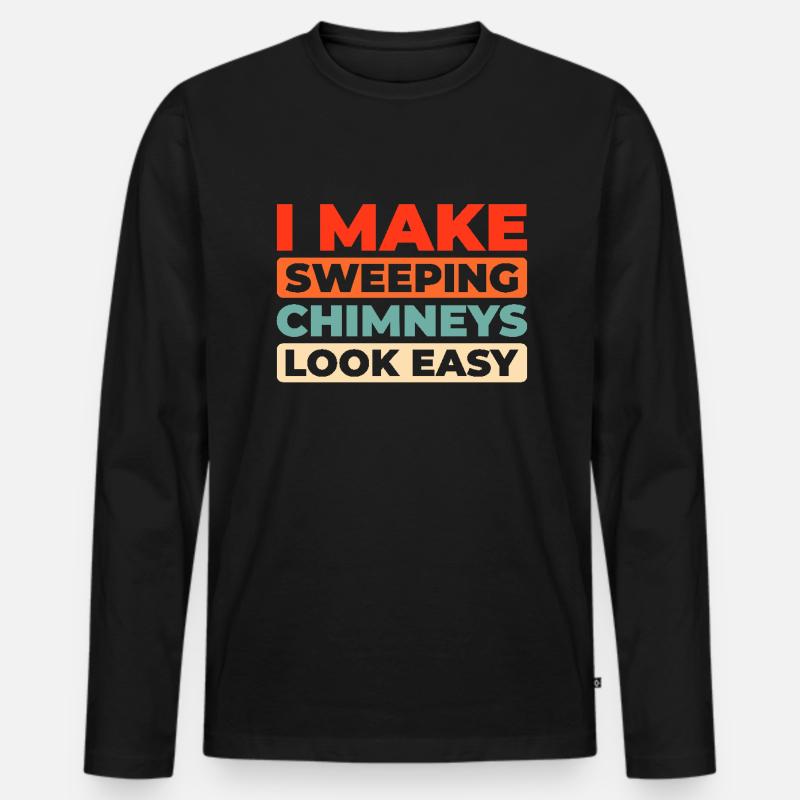 Schornsteinfeger - Männer Premium Bio Langarmshirt - Schwarz