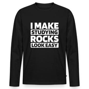 Greenhouse Manager - Men's Premium Organic Long Sleeve Shirt - black - Front - Nico (187cm)