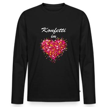 Confettis dans le coeur Costume de carnaval - T-shirt manches longues Premium bio Homme - noir - Devant - Nico (187cm)
