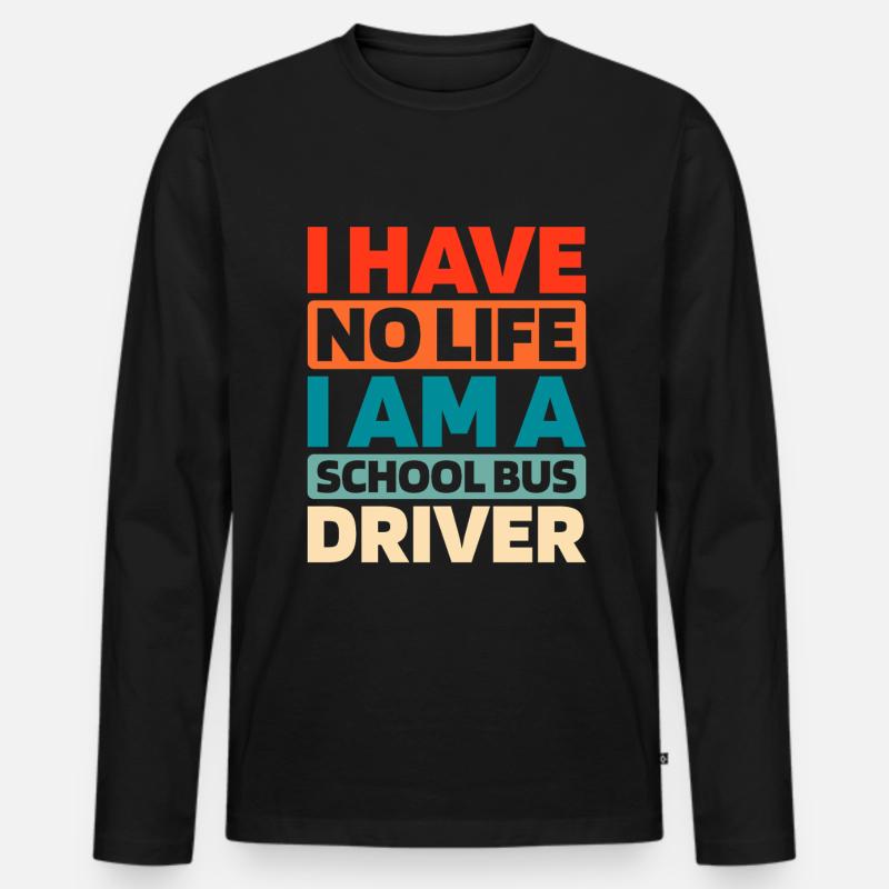 Schulbusfahrer - Männer Premium Bio Langarmshirt - Schwarz
