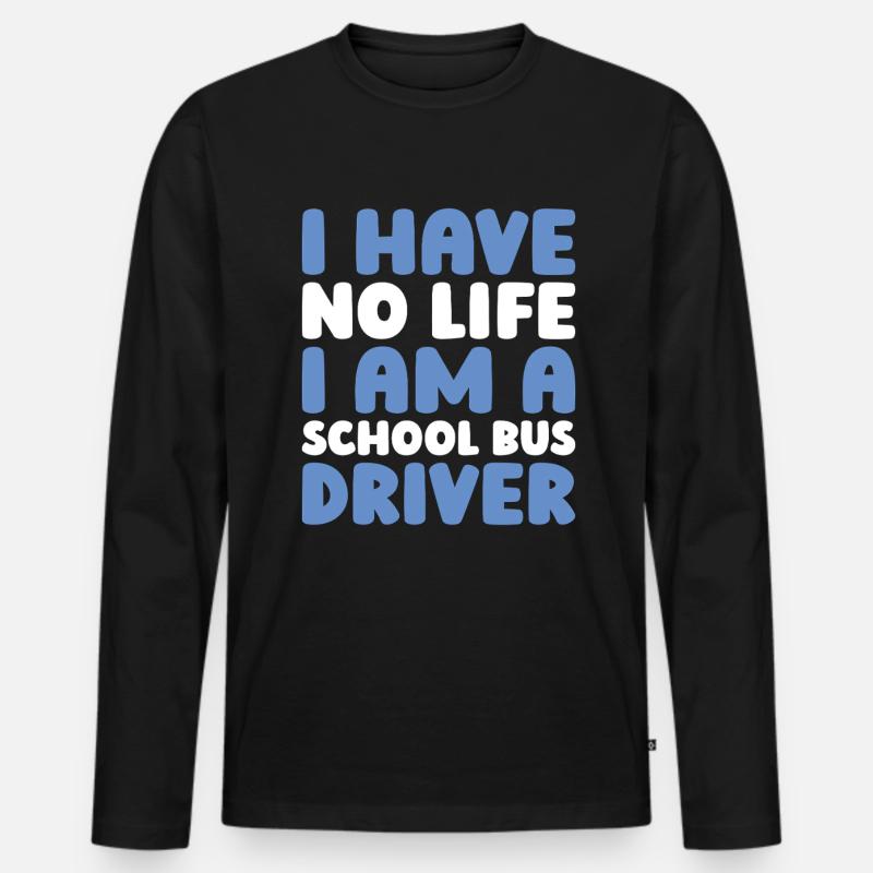 Schulbusfahrer - Männer Premium Bio Langarmshirt - Schwarz