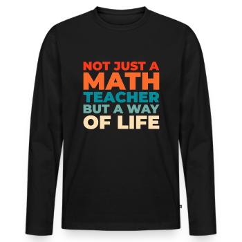 Math Teacher Math Teacher - Men's Premium Organic Long Sleeve Shirt - black - Front - Nico (187cm)