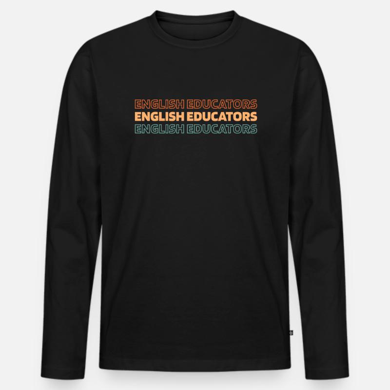 Englischlehrer Englisch Lehrer Team - Männer Premium Bio Langarmshirt - Schwarz