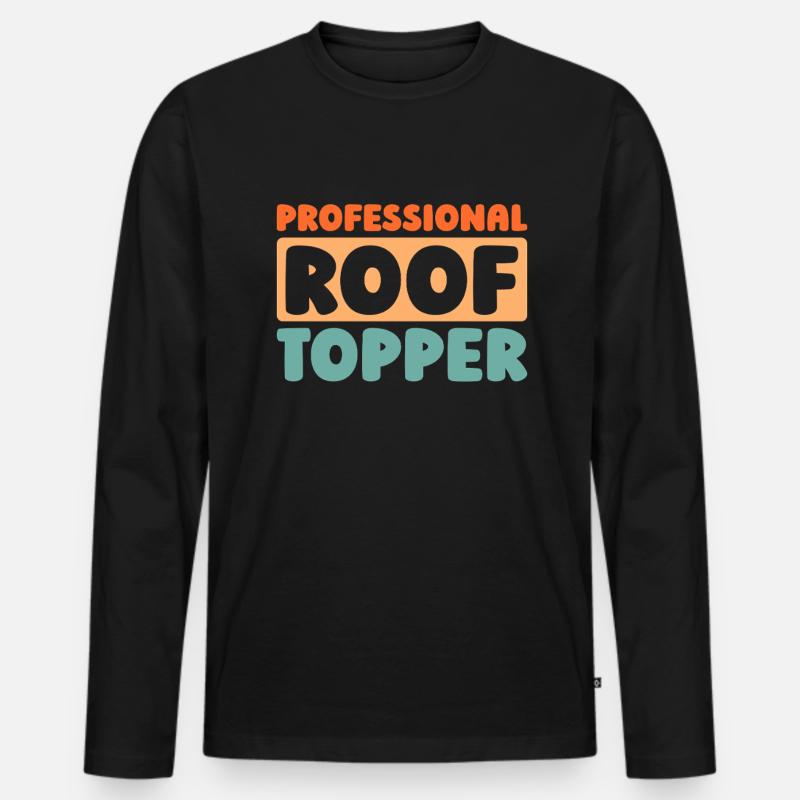 Dachdecker - Männer Premium Bio Langarmshirt - Schwarz