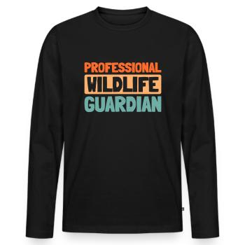 Wilderness Officer Gamekeeper - Men's Premium Organic Long Sleeve Shirt - black - Front - Nico (187cm)