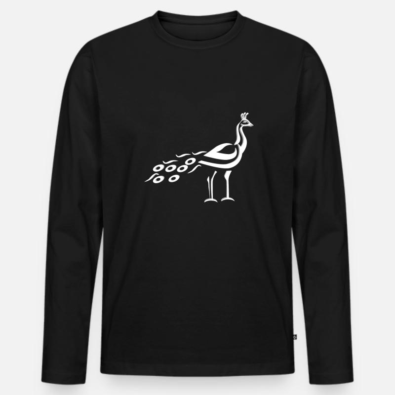 PFAU - Männer Premium Bio Langarmshirt - Schwarz