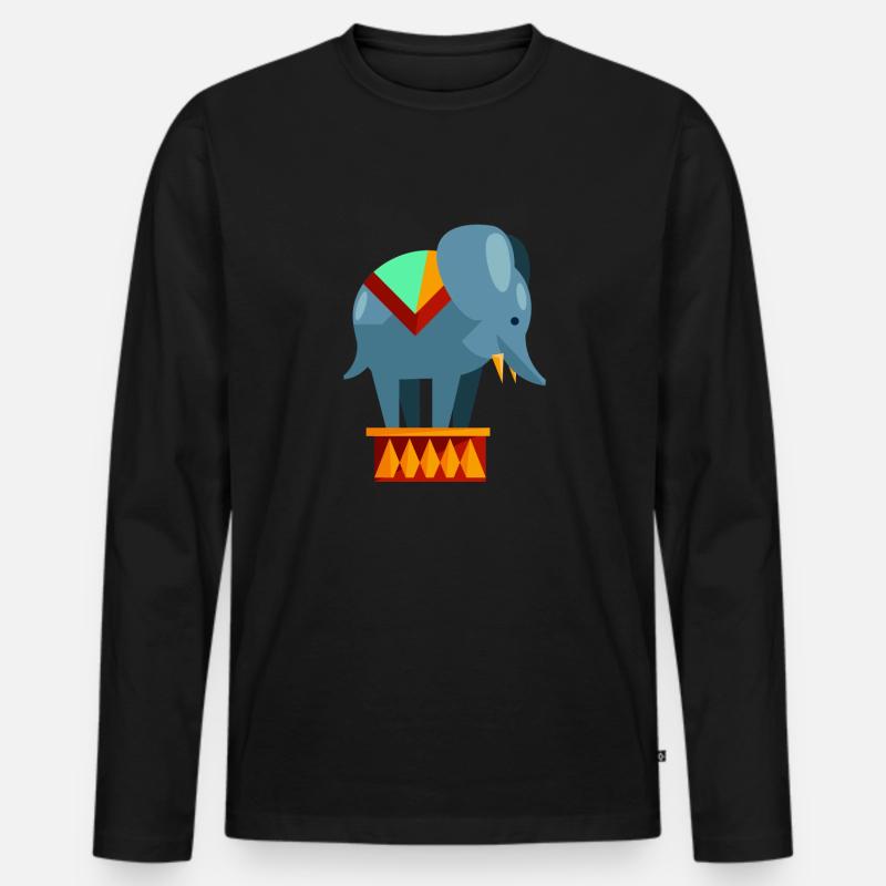 Zirkus Elefant - Männer Premium Bio Langarmshirt - Schwarz