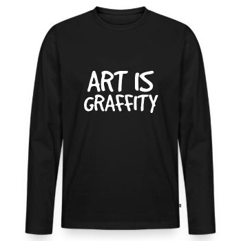 ART is graffiti graffiti - Men's Premium Organic Long Sleeve Shirt - black - Front - Nico (187cm)