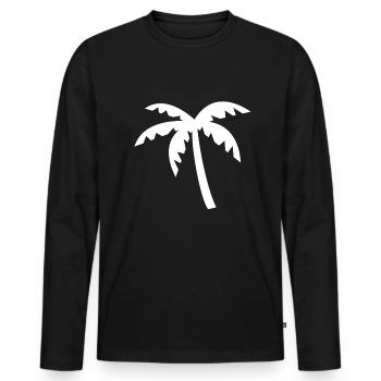 Palmier - T-shirt manches longues Premium bio Homme - noir - Devant - Nico (187cm)