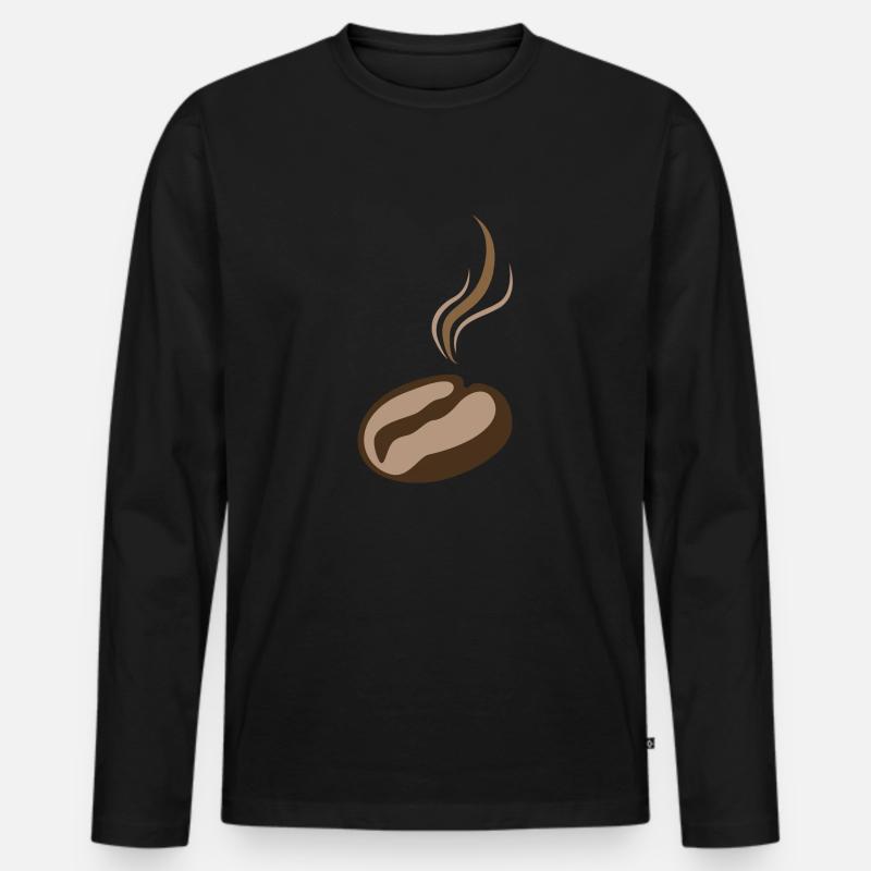 Kaffeebohne - Männer Premium Bio Langarmshirt - Schwarz