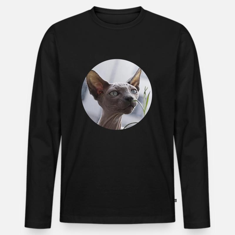 Nacktkatze don Sphynx Katze - Männer Premium Bio Langarmshirt - Schwarz
